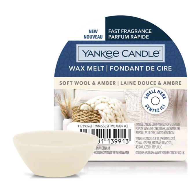 Yankee Candle vonný vosk Soft Wool & Amber 22g