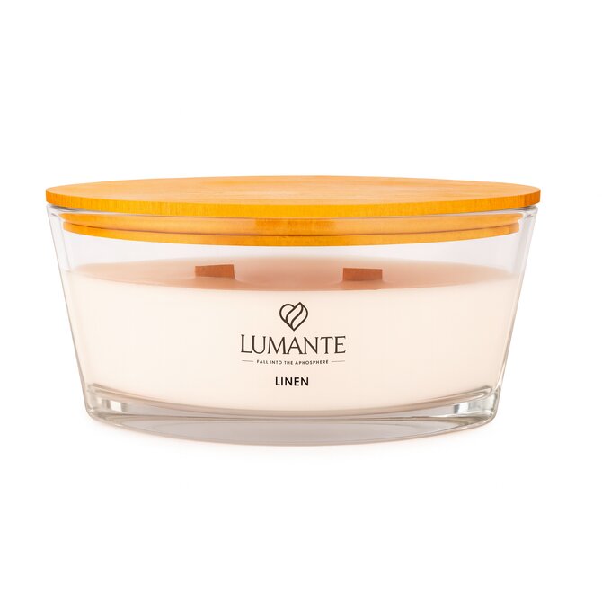 LUMANTE Loď s dřevěným knotem Linen 423 g Červená