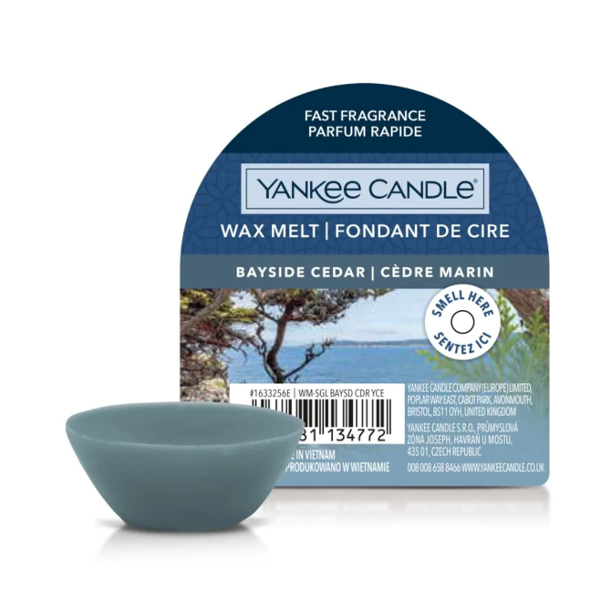 Yankee Candle vonný vosk 22 g Bayside Cedar Modrá