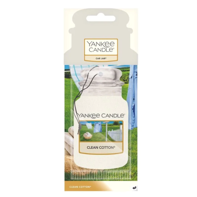 Yankee Candle visačka do auta Clean Cotton Bílá