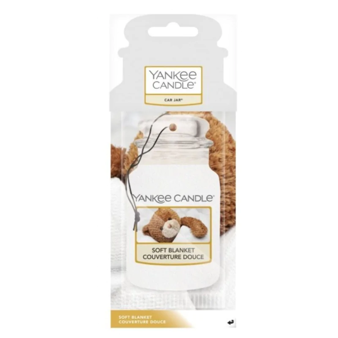 Yankee Candle visačka do auta Soft Blanket Bílá