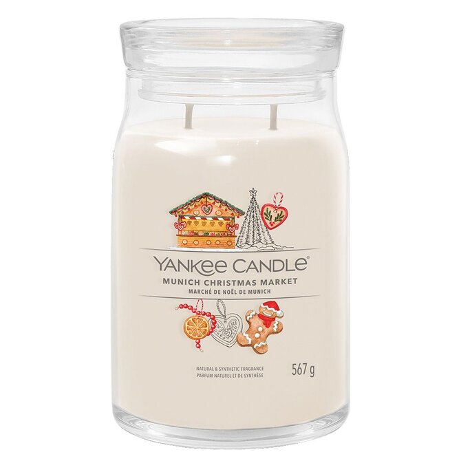 Yankee Candle vonná svíčka Signature ve skle velká Munich Christmas Market 567g Bílá