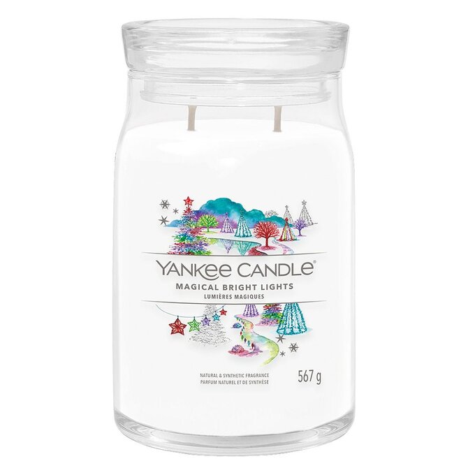 Yankee Candle vonná svíčka Signature ve skle velká Magical Bright Lights 567g Bílá