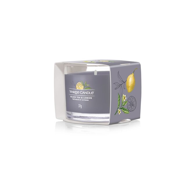 Yankee Candle votivní svíčka ve skle Black Tea & Lemon 37g