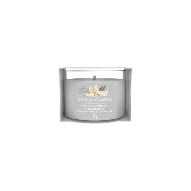 Yankee Candle votivní svíčka ve skle Smoked Vanilla & Cashmere 37g