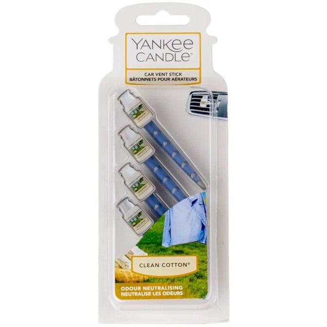 Yankee Candle vonné kolíčky do auta Clean Cotton 10ml