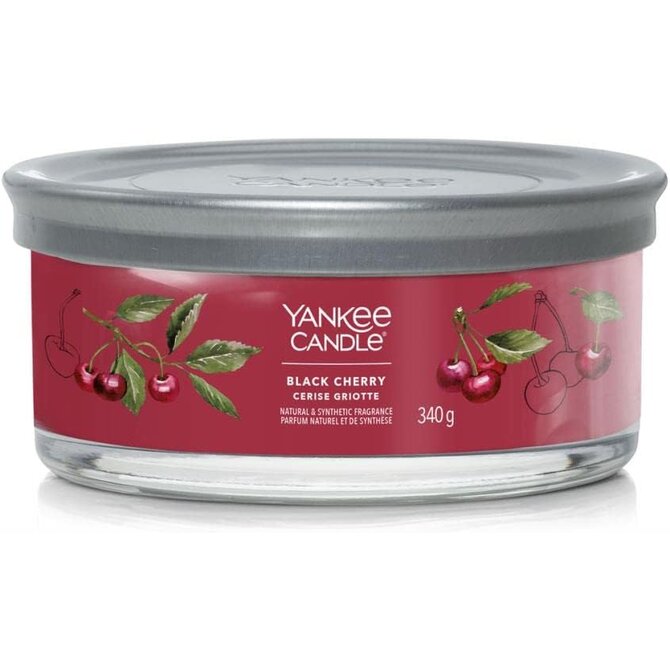 Yankee Candle vonná svíčka Signature Tumbler 5 knotů Black Cherry 340g Červená