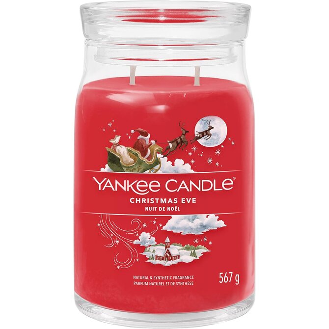 Yankee Candle vonná svíčka Signature ve skle velká Christmas Eve 567 g Červená