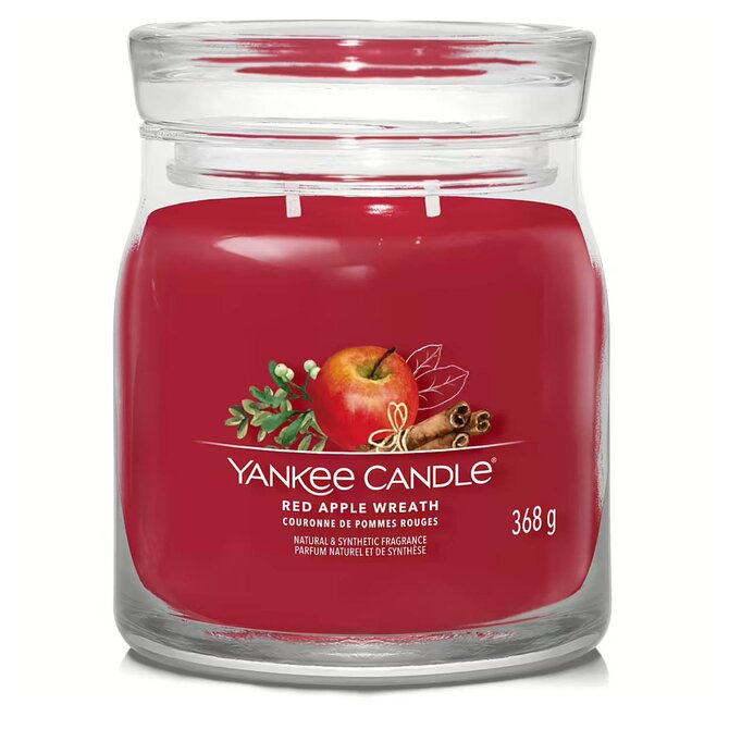 Yankee Candle vonná svíčka Signature ve skle střední Red Apple Wreath 368g Červená