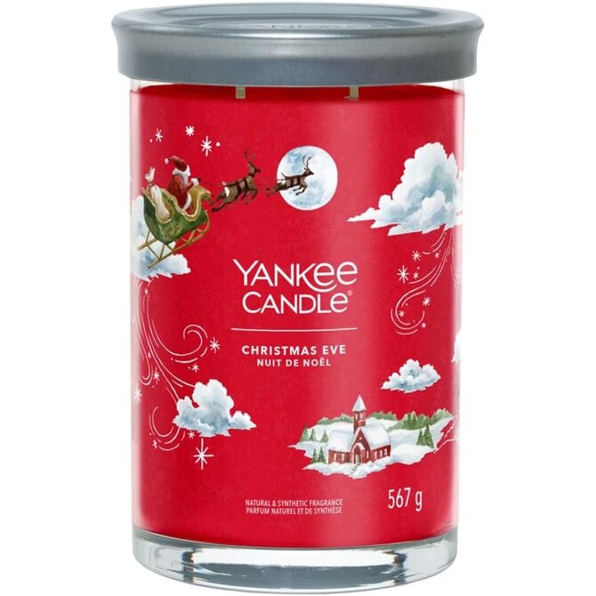 Yankee Candle vonná svíčka Tumbler ve skle velká Christmas Eve 567g Červená