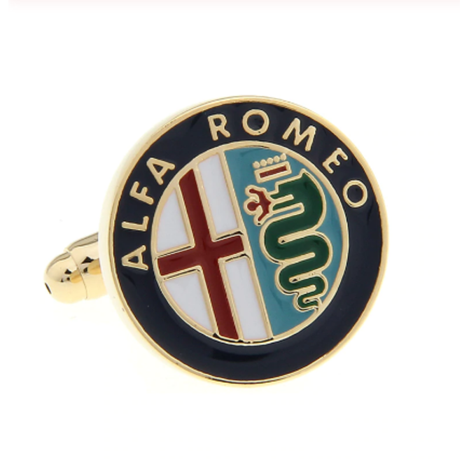 Manžetové knoflíčky Alfa Romeo Zlaté, Ocel, Slitina