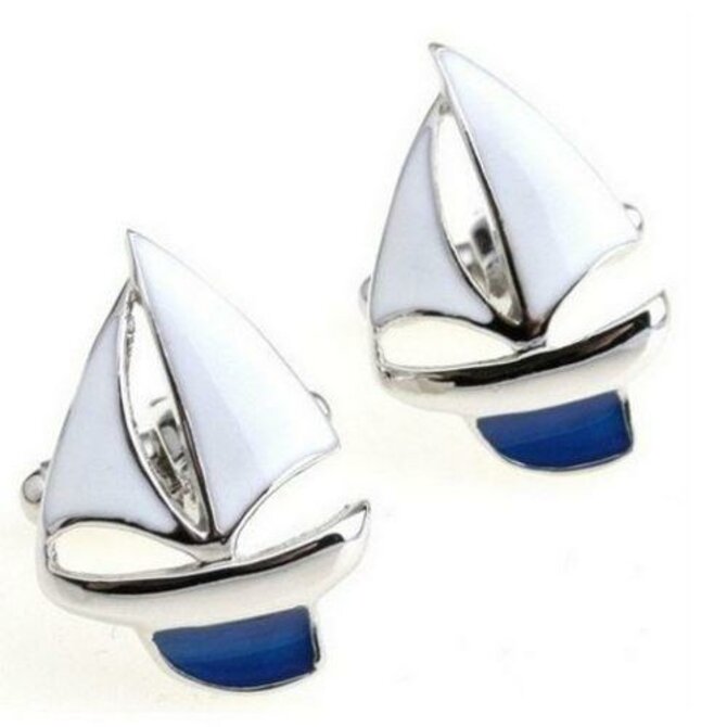 Manžetové knoflíčky yachting Bílá, Ocel