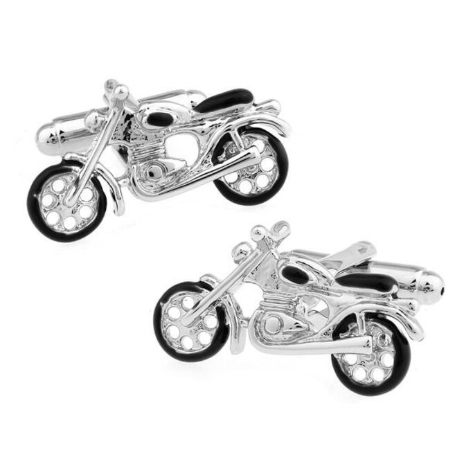 Manžetové knoflíčky motocykl Stříbrná, Ocel