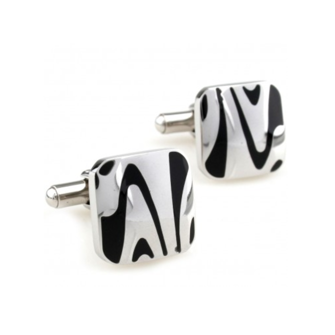 Manžetové knoflíčky zebra Ocelová, Ocel