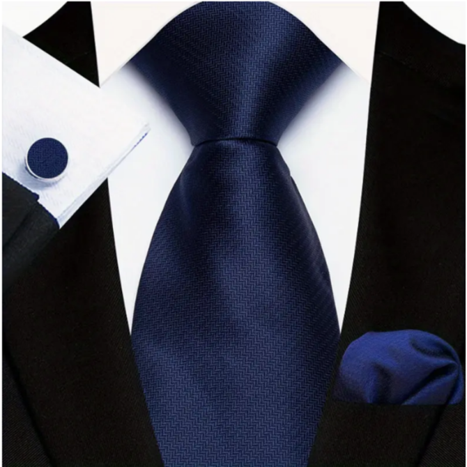 Manžetové knoflíčky s kravatou Inachos Modrá, 100% silk