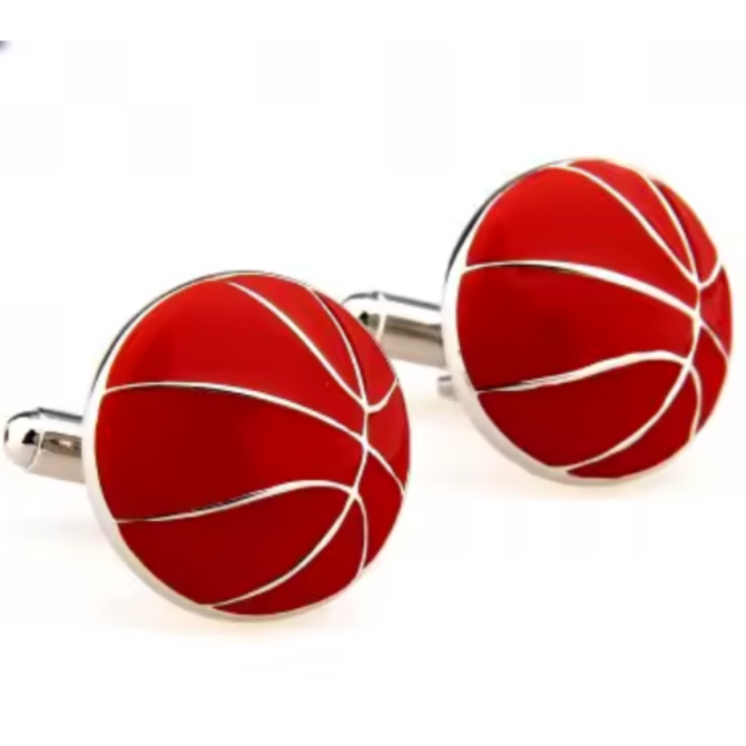 Manžetové knoflíčky Basketbal míč Oranžová, Ocel