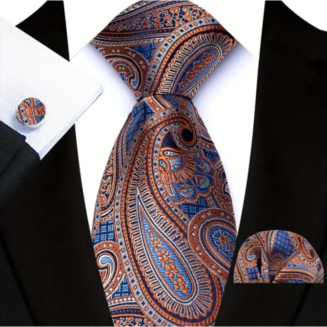 Manžetové knoflíčky s kravatou Ceti Různobarevná, 100% silk