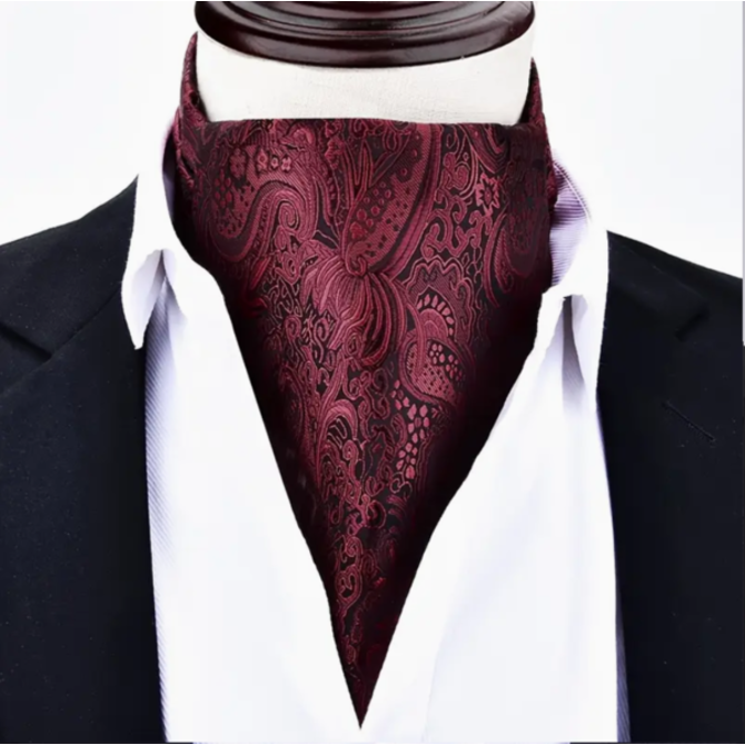 Pánský dvojvrstvý šátek nákrčník červený vzor Červená, 100% polyester