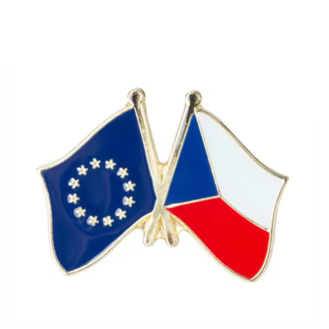 Odznak přátelství vlajka České republiky Evropská unie Zlatá, Ocel
