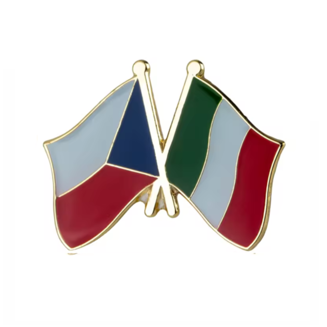 Odznak přátelství vlajka České republiky Itálie Zlatá, Ocel