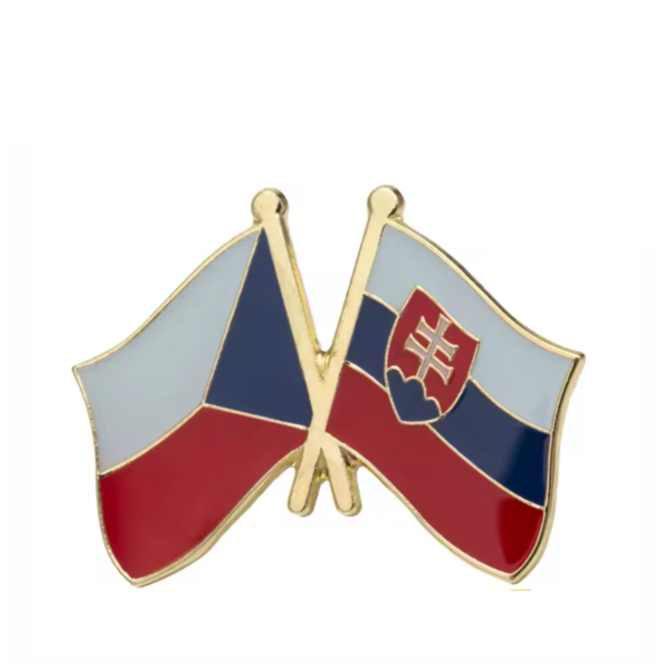 Odznak přátelství vlajka České republiky Slovensko Zlatá, Ocel