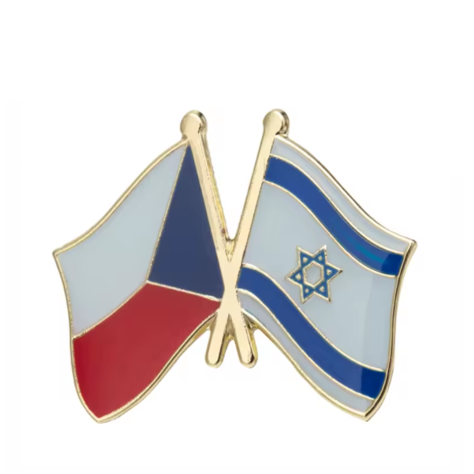 Odznak přátelství vlajka České republiky Izrael Zlatá, Ocel