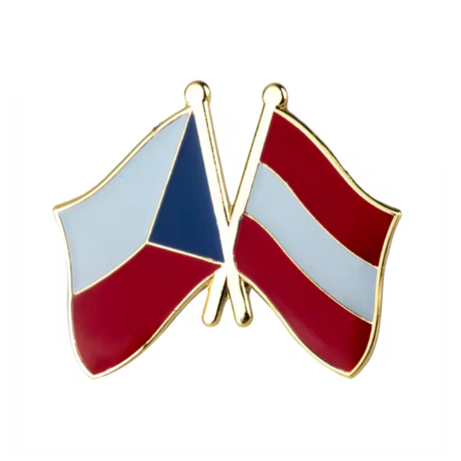 Odznak přátelství vlajka České republiky Rakousko Zlatá, Ocel