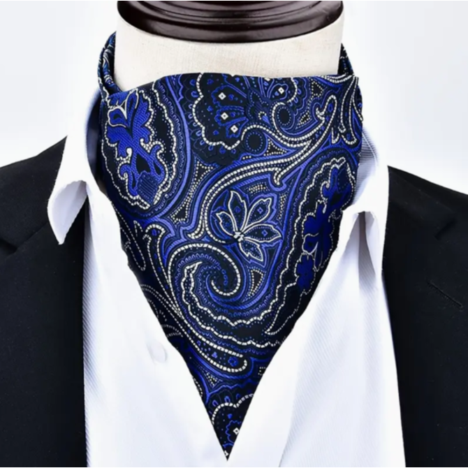 Manžetové knoflíčky s modrým kravatovým pásem Modrá, 100% silk