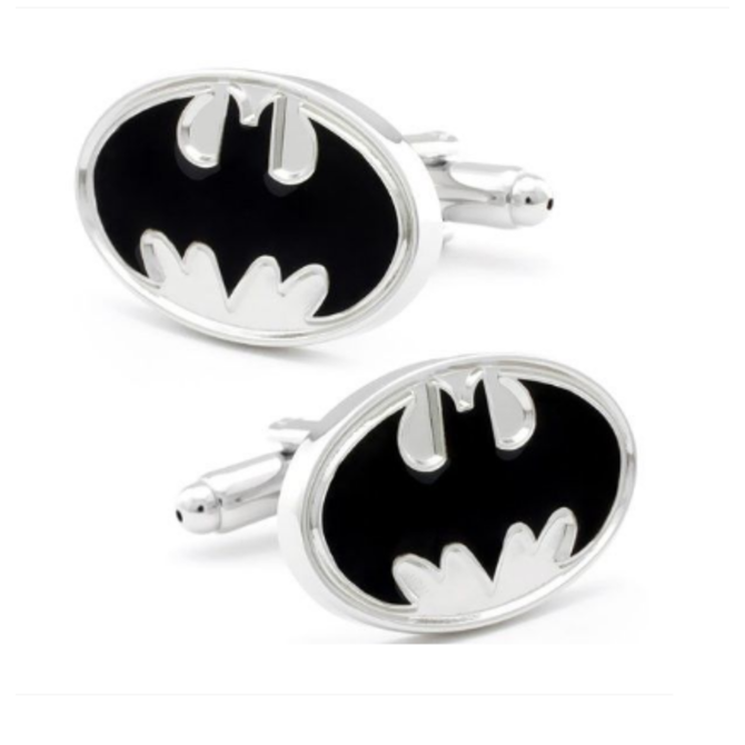 Manžetové knoflíčky Batman (Betman) bílá Černá, Ocel