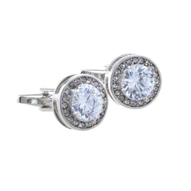 Manžetové knoflíčky diamant Stříbrná, Ocel