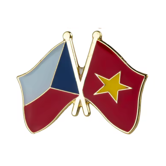 Odznak přátelství vlajka České republiky Vietnam Zlatá, Ocel