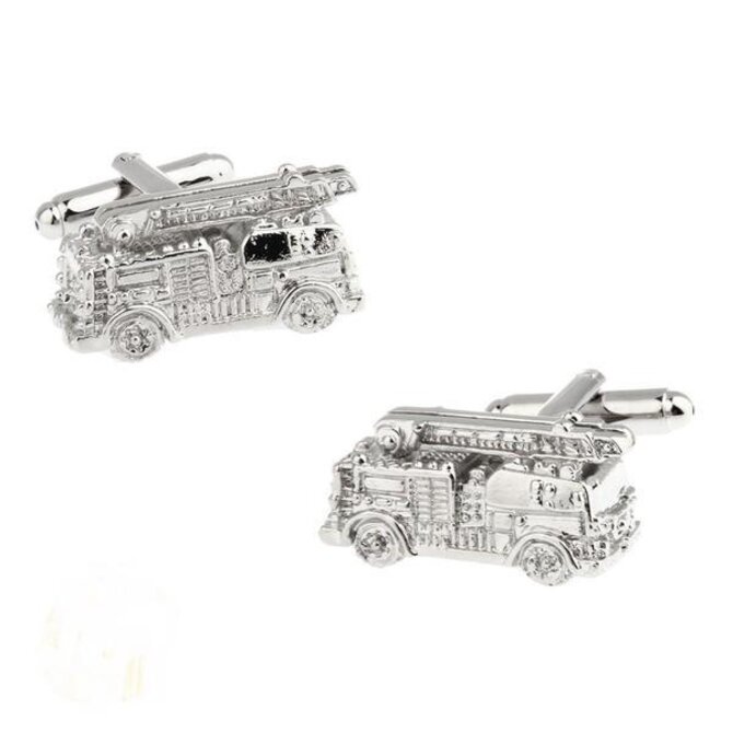 Manžetové knoflíčky hasičský vůz Stříbrná, Ocel