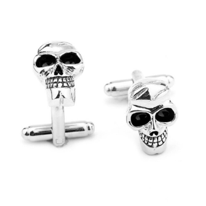 Manžetové knoflíčky lebka skeleton Ocelová, Ocel
