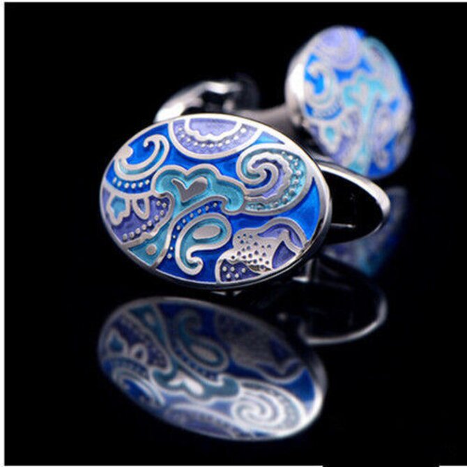 Manžetové knoflíčky mořské tajemství Modrá, Ocel