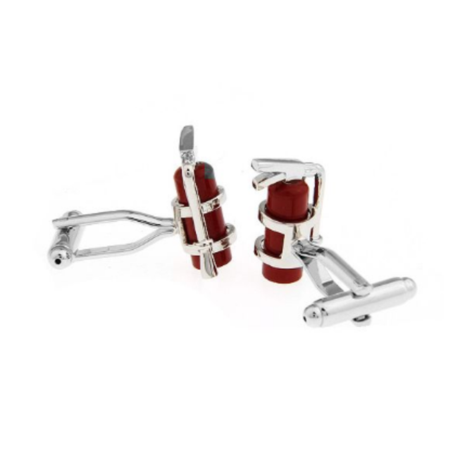 Manžetové knoflíčky pro hasiče Červená, Ocel