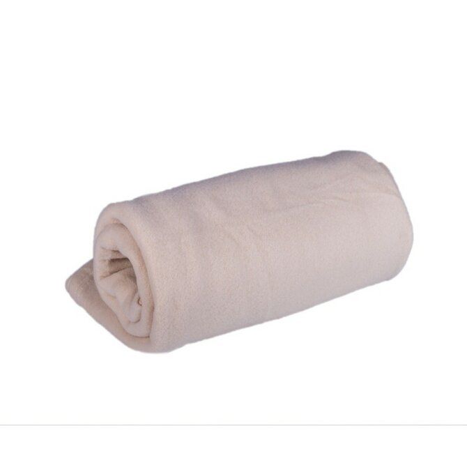Fleecová deka béžová 150 x 200 cm bílé, mikrovlákno