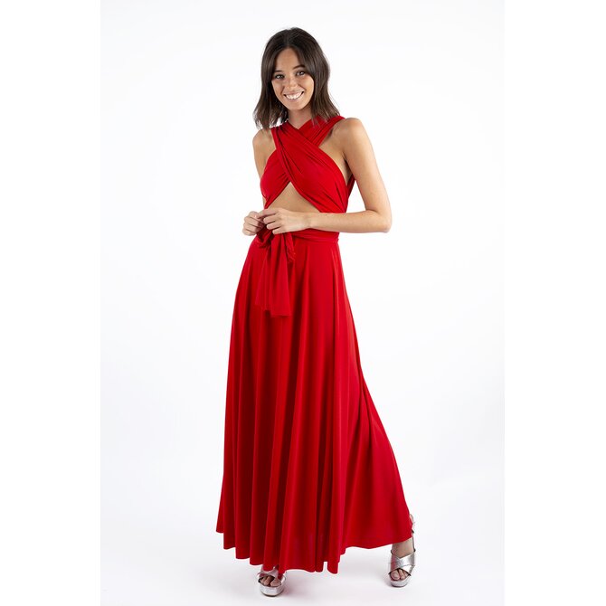 Maddey dlouhé šaty multi Barva: červená červená