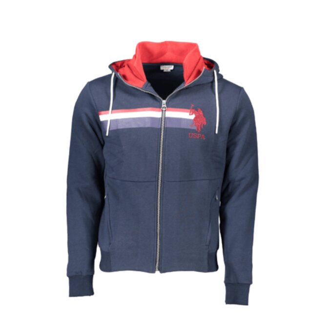 U.S Polo 60703 pánská mikina na zip modrá L modrá, L