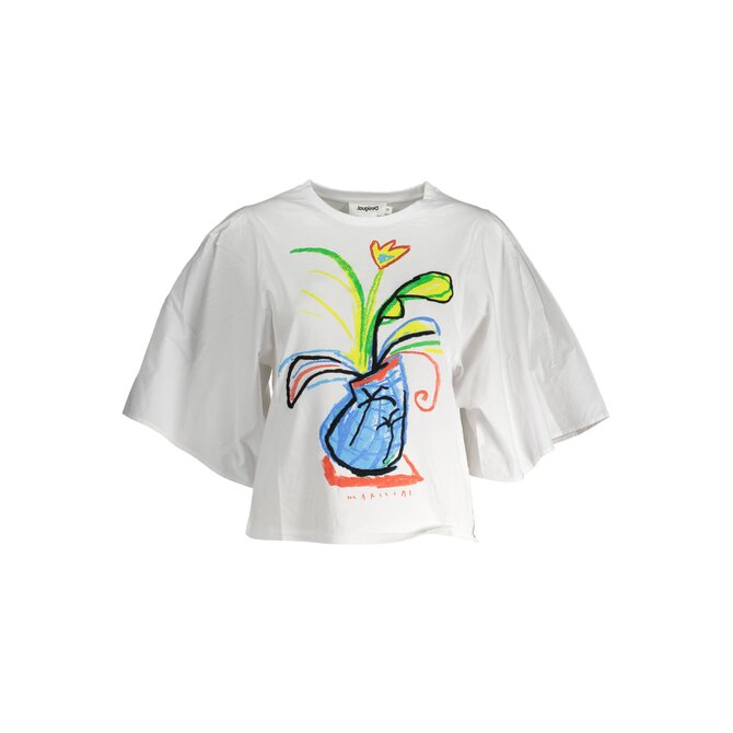 Desigual 23SWTKC8 Dámské tričko bílé XL bílá, XL