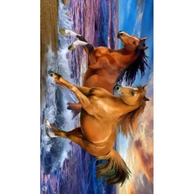 Carbotex Horses Seaside BRM013742 plážová osuška barevná 70x140 barevná