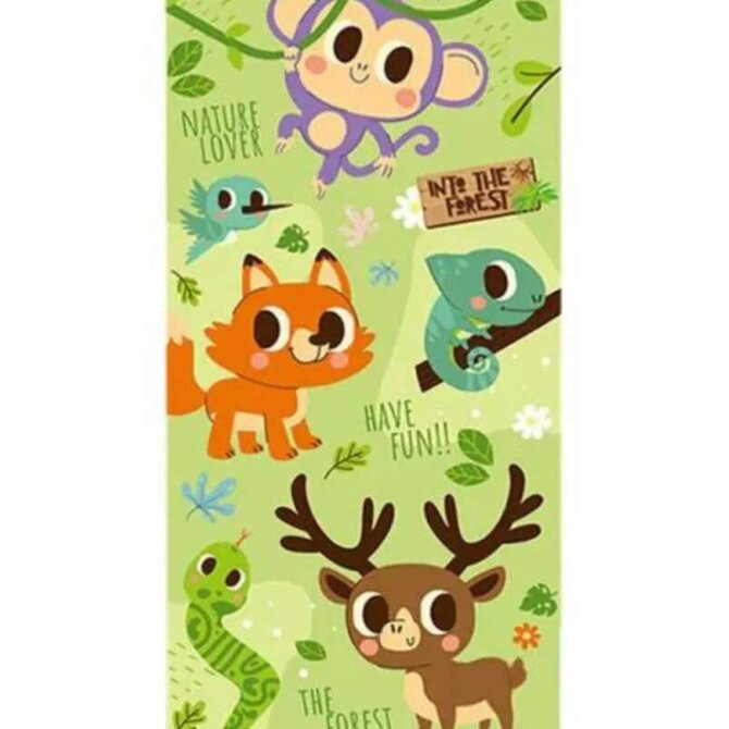 Kids Euroswan Animals Into the Forest EWA11508KL plážová osuška zelená 70x140 zelená