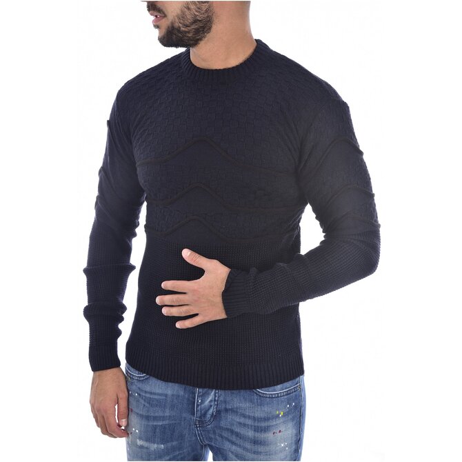 Goldenim Paris 1249 Svetr Modrý XL Tmavě modrá, černá, XL