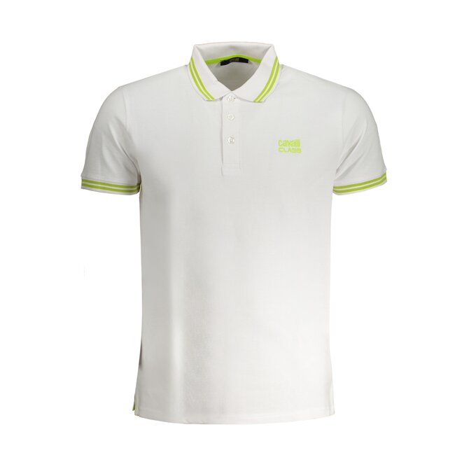 Cavalli Class QXT64YKB002 Pánské polo bílé/zelené L bílá/zelená, L
