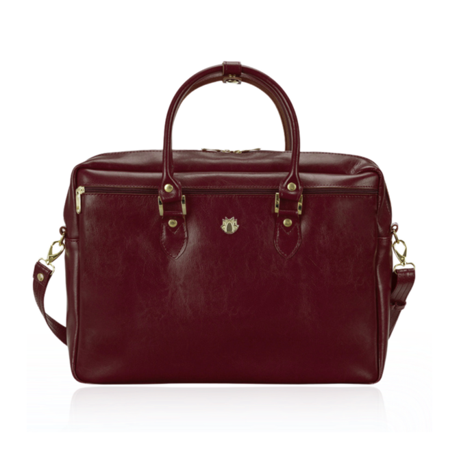 Solier Felice Marina Dámská kožená taška na notebook červená červená