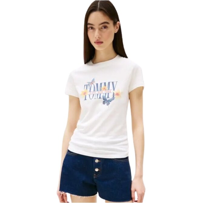 Tommy Jeans DW0DW21340 Dámské tričko bílé M bílá, M