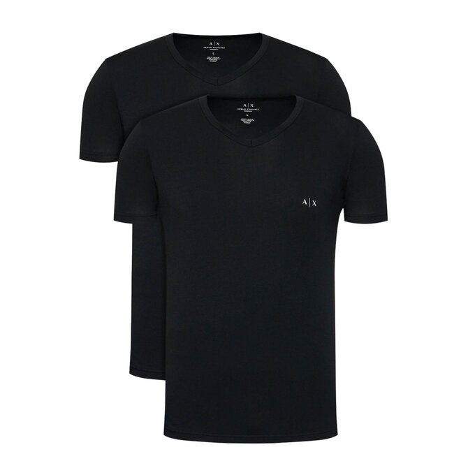 Armani Exchange 956004 CC282 Pánské trička černá duo-pack M černá, M