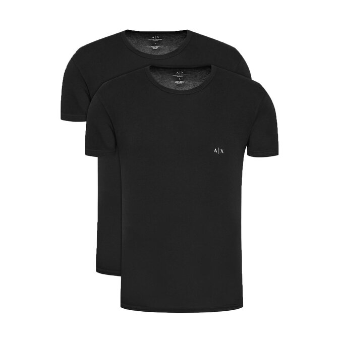 Armani Exchange 956005 CC282 Pánské trička černá duo-pack L černá, L