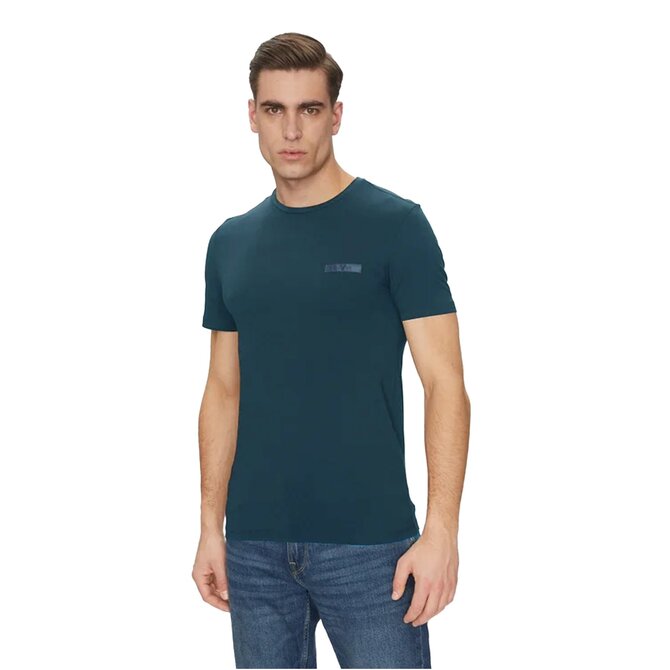 Guess Jeans U5GM30 KCPZ1 Pánské tričko tmavě tyrkysové S Tmavá tyrkysová, S