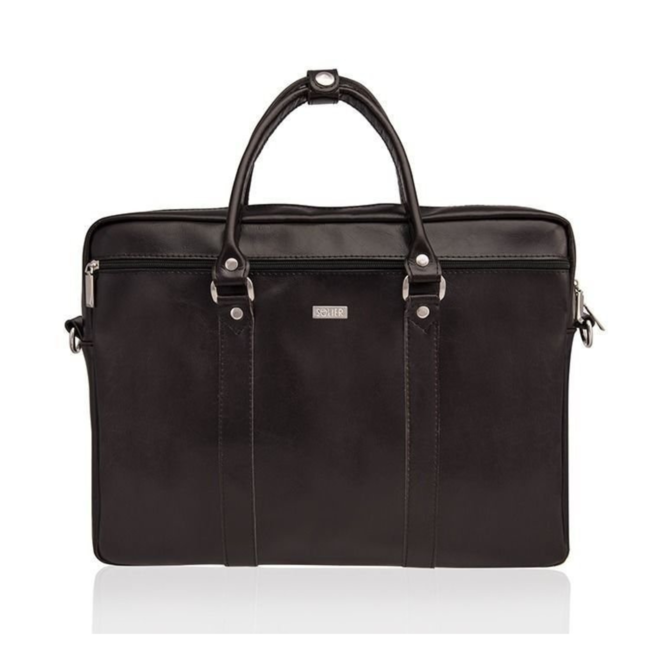 Solier SL03 Kilbridge Pánská kožená brašna na notebook hnědá Hnědá