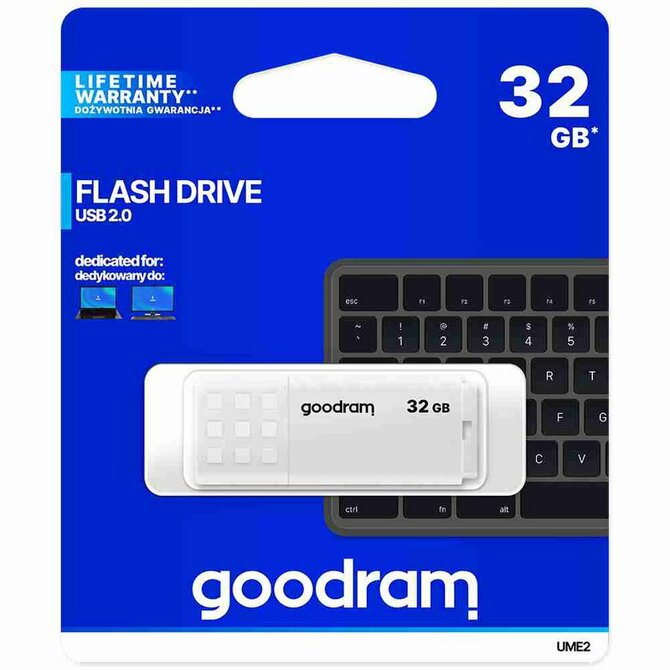 GOODRAM USB	 Flash Disk UME2 32GB - bílý Bílá